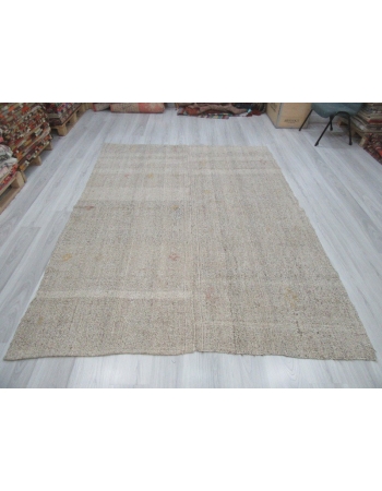 Vintage gray modern Turkish kilim rug