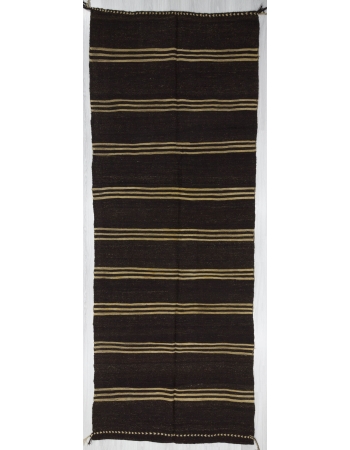 Vintage striped brown kilim rug