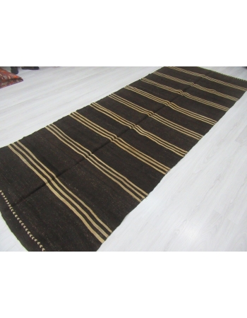 Vintage striped brown kilim rug