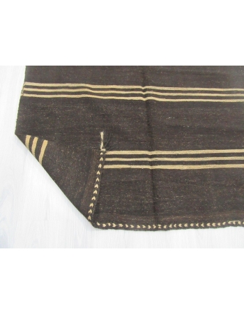 Vintage striped brown kilim rug