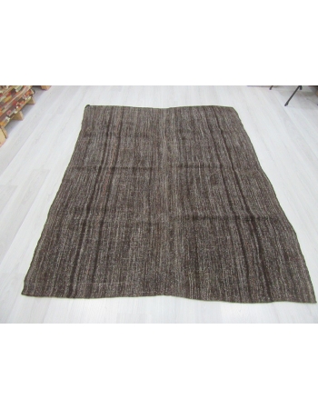 Vintage dark gray modern kilim rug