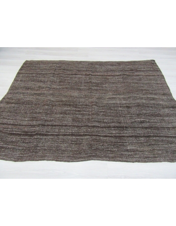 Vintage dark gray modern kilim rug