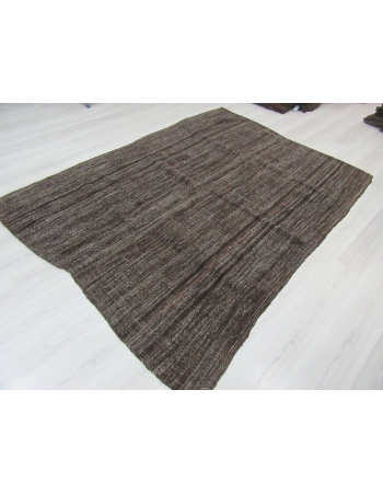 Vintage dark gray modern kilim rug