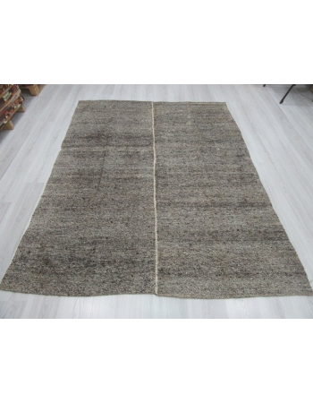 Vintage unique modern gray kilim rug