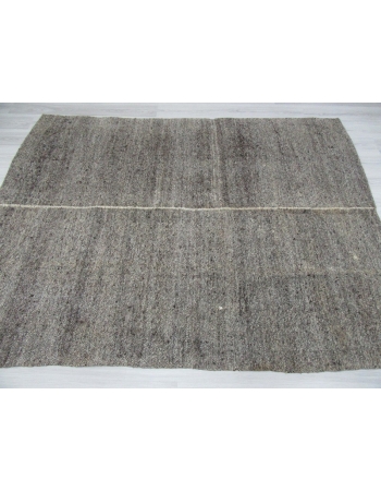 Vintage unique modern gray kilim rug