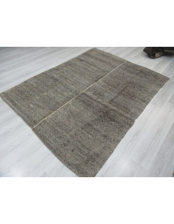 Vintage unique modern gray kilim rug