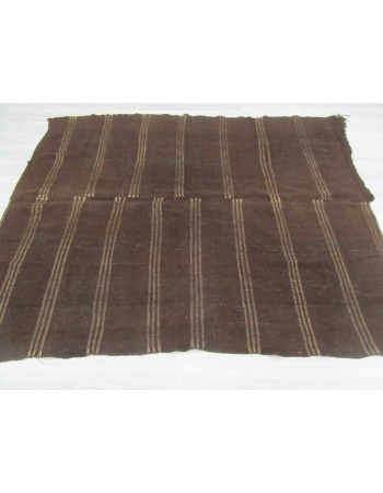 Striped dark brown vintage kilim rug