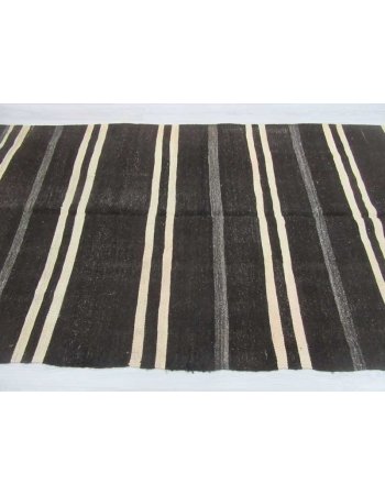 Black/White striped vintage kilim rug