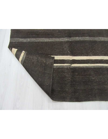 Black/White striped vintage kilim rug