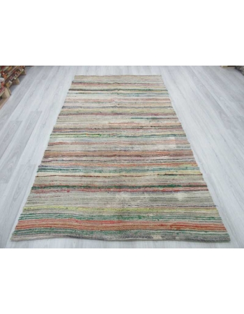 Vintage unique Turkish rag rug