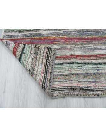 Vintage striped Turkish rag rug