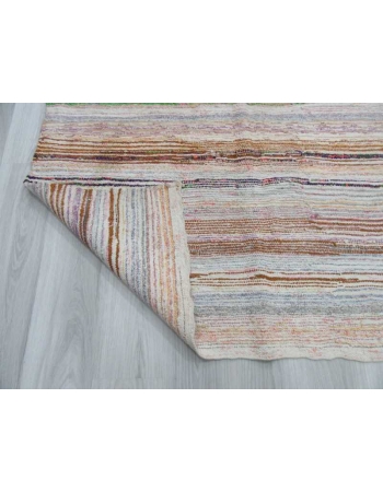 Striped vintage Turkish rag rug