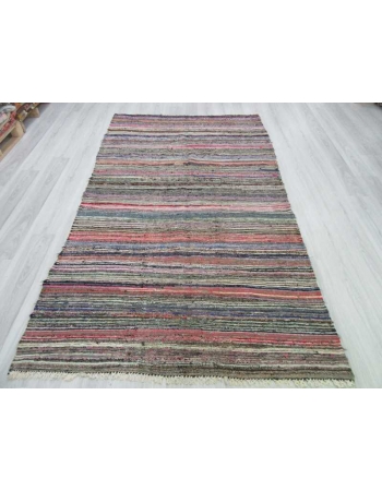 Vintage striped rag rug