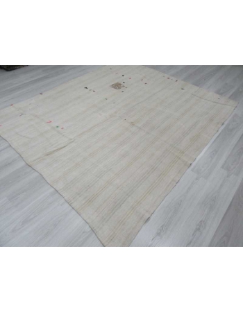 Vintage Turkish hemp kilim rug