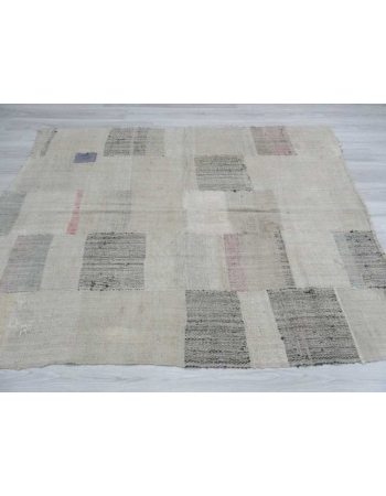Vintage modern Turkish rag rug