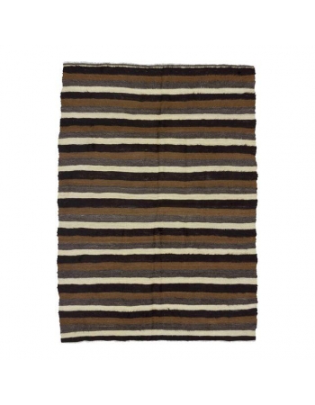 Striped vintage Turkish kilim rug