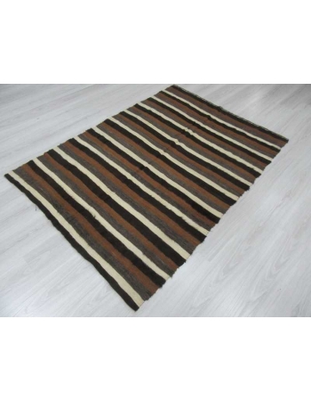 Striped vintage Turkish kilim rug