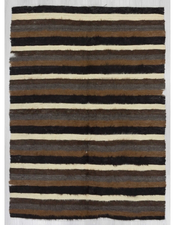 Vintage striped blanket kilim rug
