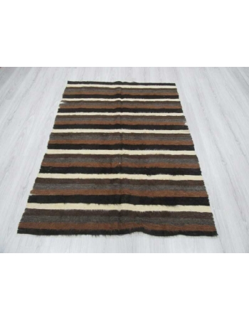 Vintage striped blanket kilim rug