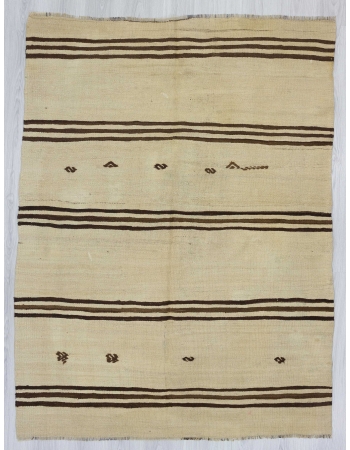 Vintage striped natural kilim rug