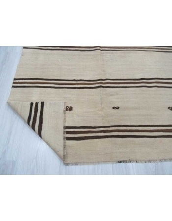 Vintage striped natural kilim rug