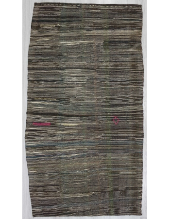 Vintage little striped kilim rug