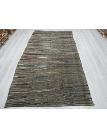 Vintage little striped kilim rug
