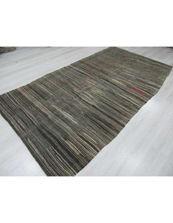 Vintage little striped kilim rug