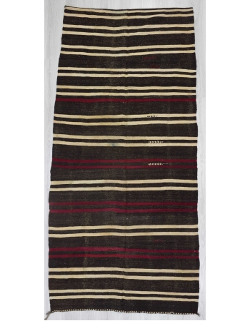 Striped vintage goat hair kilim rug