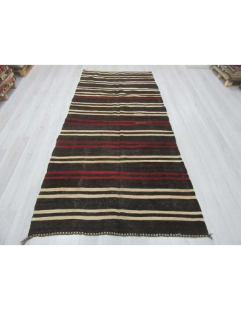 Striped vintage goat hair kilim rug