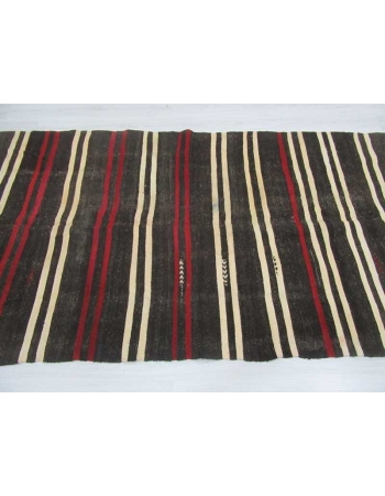 Striped vintage goat hair kilim rug