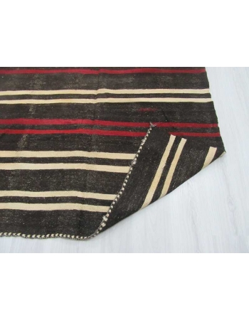 Striped vintage goat hair kilim rug