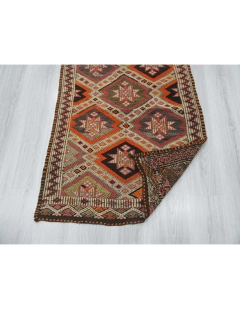 Embroidered small kilim rug