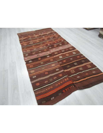 Vintage Turkish Kars kilim rug