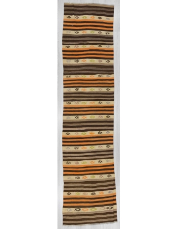 Striped vintage kilim runner rug