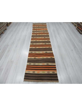 Striped vintage kilim runner rug