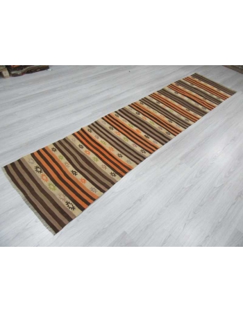 Striped vintage kilim runner rug