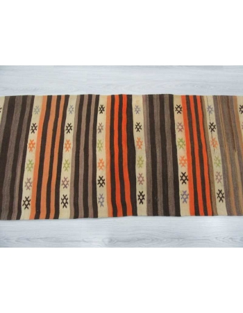 Vintage striped Turkish kilim runner rug