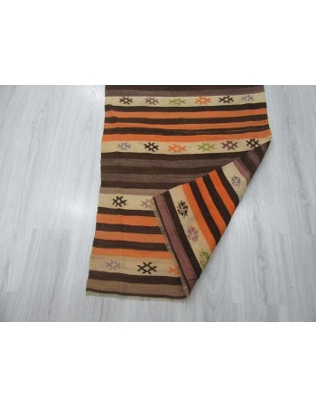 Vintage striped Turkish kilim runner rug