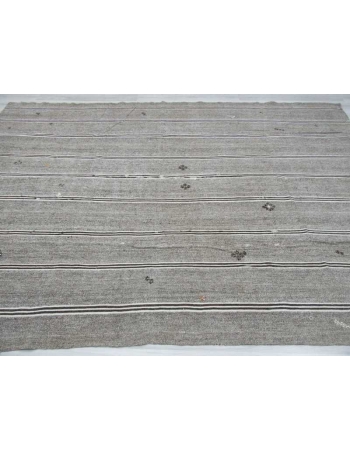 Vintage gray Turkish kilim rug