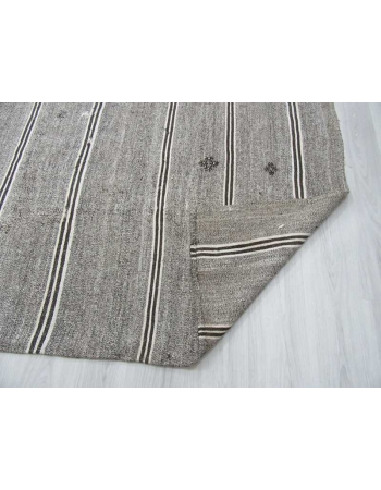 Vintage gray Turkish kilim rug