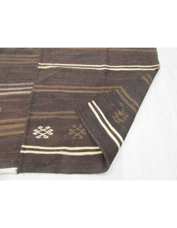 Striped large Turkish kilim rug