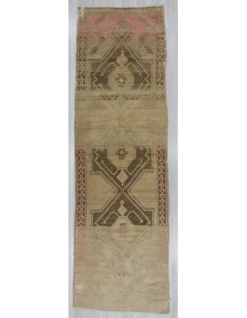 Washed out vintage Turkish runner rug