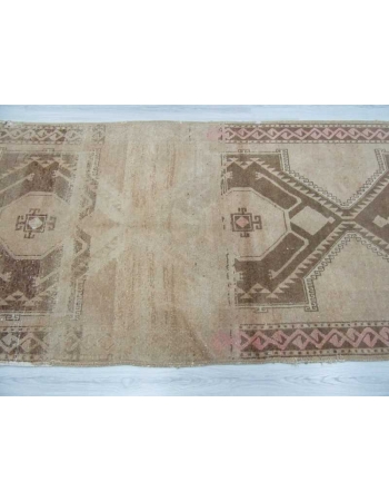 Washed out vintage Turkish runner rug