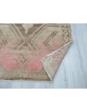 Washed out vintage Turkish runner rug