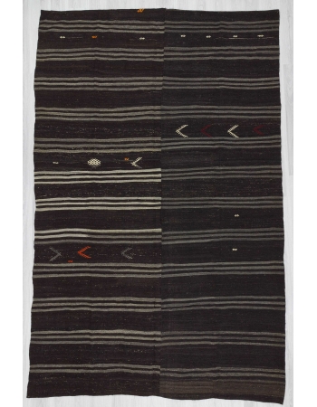 Vintage black kilim rug