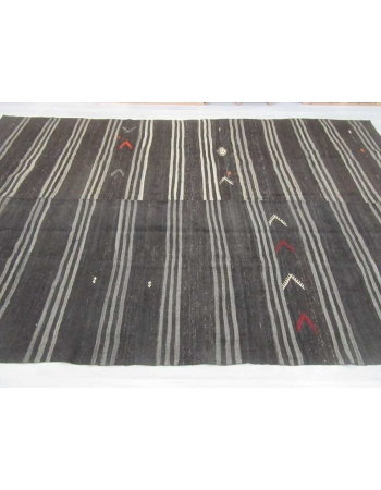 Vintage black kilim rug