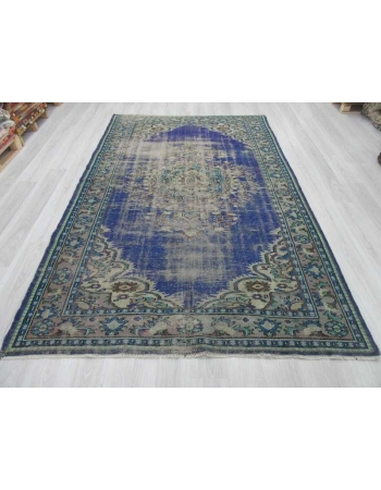 Vintage distressed Turkish area rug