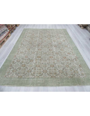 Vintage large floral Oushak rug