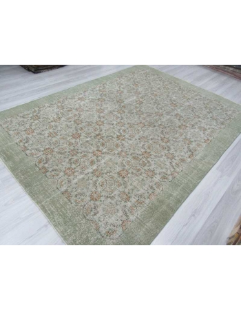 Vintage large floral Oushak rug